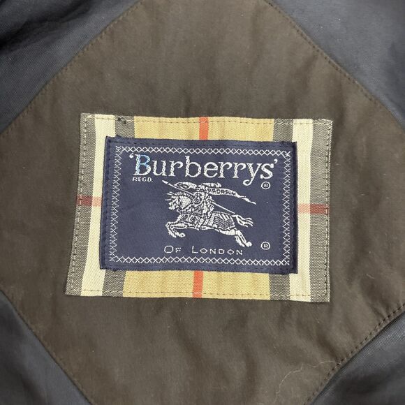 Burberry Womens Trench Coat Vintage Wool Dark Brown Size 14 X-Long - Picture 11 of 16